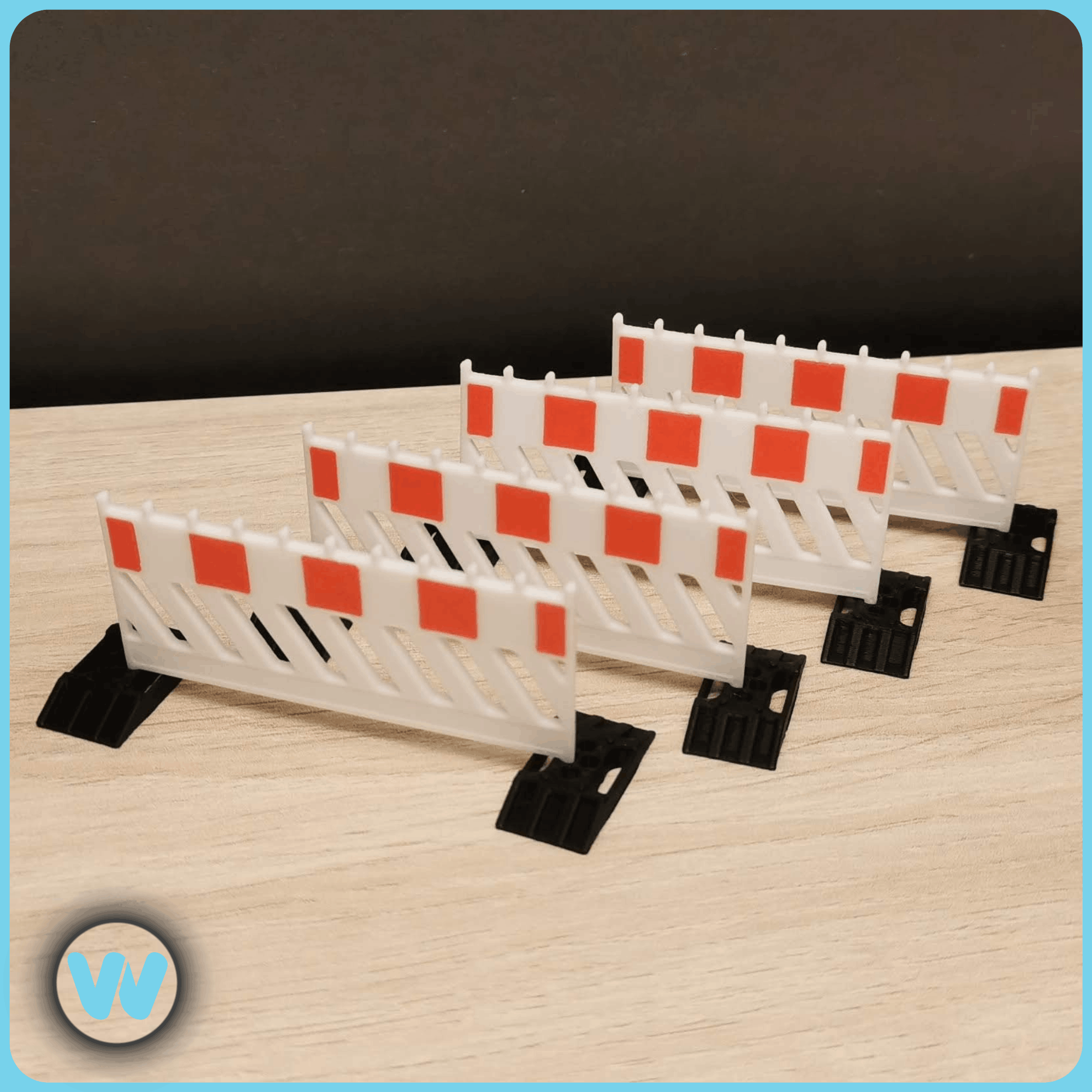 1:32 2m Absperrschranke rechts 4er-Set